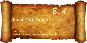 Bozóki Andor névjegykártya