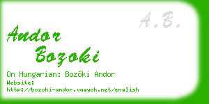 andor bozoki business card