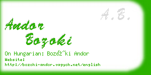 andor bozoki business card